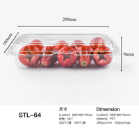 Plateau en plastique PET Offre Spéciale personnalisé emballage alimentaire à brouillard continu plateau de fruits rond avec couvercle Restaurant