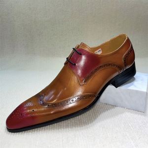 Fashion Derby <b>Shoes</b> with Carved Pointed Toe <b>Height</b> <b>Increasing</b> Slip-On Business Formal Oxford <b>Shoes</b> for Autumn - Product Image 1