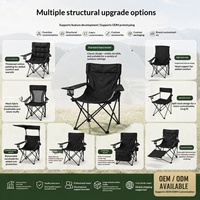 Chaise pliante d'extérieur minimaliste en acier avec accoudoirs, chaise inclinable pour le camping et les loisirs, design portable