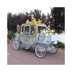 Carruaje Eléctrico Blanco de Diseño Antiguo y Elegante, Carruaje de Lujo para Paseos Turísticos, Último Modelo de Carruaje sin Caballos para Bodas - Product Image 1