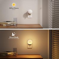 ZHILAI Veilleuse LED moderne mini à capteur crépusculaire 0-100LM, blanc chaud 3000K, à brancher, intensité variable pour chambre, salle de bain, couloir