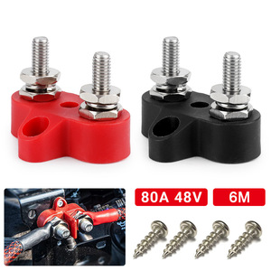 CNSPEED Battery Terminal Block 2P M6 M8 Screw Terminals For Automobiles RVs <b>Yachts</b> Heavy Duty PC Material - Product Image 2