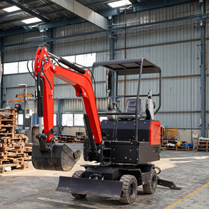 HT22W 2.2 Ton Mini Wheel Excavator Small Digger Compact Wheeled Construction Landscaping Farm Use - Product Image 2