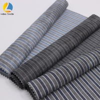 Tissu rayé vertical délavé teint en fil 100 GSM, tissé vintage pour chemises, robes, textiles de maison, coussins