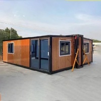 Maison pliable modulaire préfabriquée à double aile extensible et flexible, espace de travail mobile de 20 pieds, mini-villa, cabane