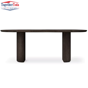 Mesa de Comedor Rectangular de Madera Ovalada, Estilo Moderno, Minimalista, Natural y Elegante, Ideal para Comedores Domésticos - Product Image 2