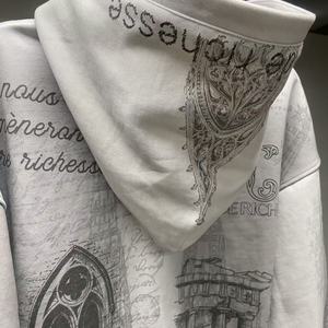 Felpa con Zip Vintage in Cotone French Terry 500GSM, Stampa Serigrafica Integrale, Ricamo, Lavaggio Vintage, Produzione OEM - Product Image 4