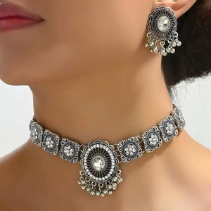 Conjunto <span class=keywords><strong>de</strong></span> Collar y Pendientes con Borlas <span class=keywords><strong>de</strong></span> Cuentas CCB, Joyería <span class=keywords><strong>de</strong></span> Moda Minimalista Vintage para Mujer, Conjunto <span class=keywords><strong>de</strong></span> Joyería al por Mayor - Product Image 3