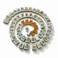 Ensemble de Mahjong Américain de Luxe Style Côtier Moderne pour 4 Joueurs, Motif Coucher de Soleil sur la Plage, Tuiles en Acrylique de 36 mm, Coffret Cadeau Designer
