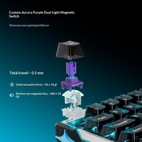 Clavier magnétique filaire HEXGEARS NorthStar 68 8000Hz avec interrupteurs magnétiques Kailh, corps en aluminium réglable RT, ARGB 140 LED, 68 touches