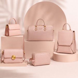 Sac à main en <span class=keywords><strong>cuir</strong></span> <span class=keywords><strong>souple</strong></span> rose GORFIA pour femmes, <span class=keywords><strong>grande</strong></span> capacité, sac à bandoulière, sac fourre-tout minimaliste, sac de voyage professionnel pour le bureau - Product Image 1