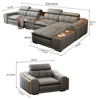 Günstiges Luxus-Smart-Sofa-Set Modernes Musik-Leder-Multifunktionssofa Wohnzimmer Einzelsitz L-Form Ecksofa Kombination