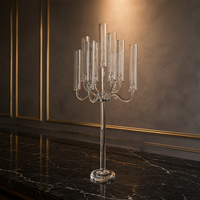 Candélabre en cristal européen à 9 bras pour décoration de table et centre de table de mariage