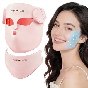 Máscara Facial y de Cuello LED 4D, Terapia de Luz de 7 Colores, Infrarrojo Cercano, Silicona Líquida, Inalámbrica, para el Cuidado de la Piel - Product Image 1