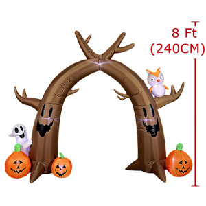 Arco Inflable de 2.4m para Halloween con Diseño de Árbol Seco, Búho Fantasma y Calabaza, Modelo Inflable para Exteriores con Luces LED, Decoración para Patio - Product Image 2