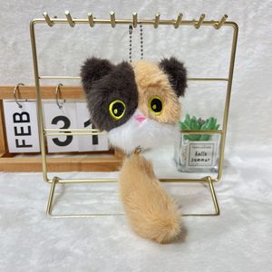 Wholesale Mini Sitting Cat Plushie Keyring Soft Faux Fur Kitten <b>Ornament</b> Creative Small Animal Stuffed Doll for Birthday Gifts - Product Image 5