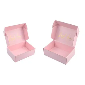 Factory Price Custom Logo Pink Cosmetics Packaging Gift Box Clothes Corrugated Paper Cardboard Mailer Shipping Paper Box