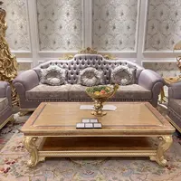 Luxus antike Design klassische Möbel Massivholz Italien Stoff Wohnzimmer Sofa Set