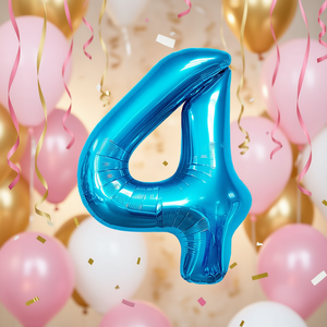 Globo de Número Azul Metálico de 80cm para Fiestas, Decoración de Cumpleaños, Artículos para Celebraciones Infantiles - Product Image 2