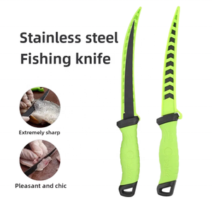 Couteau à fileter pour la pêche de 5/6/7/8/9 pouces avec étui de sécurité |   Lame en acier inoxydable, manche ergonomique |   Utilisation en plein air, pour les pêcheurs et en cuisine - Product Image 5