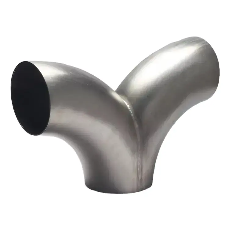 Top Quality Sanitary Stainless Steel SS304 Equal Y Type Tee Welding Y-Shaped 3 Way Elbow Pipe Fittings