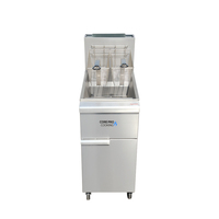 Friteuse professionnelle en acier inoxydable au propane/gaz naturel, type ouvert, sur pied, capacité 18-25L, 100 000 BTU