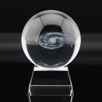 HBL 3D Univers Galaxy K9 en forme de boule en verre clair Globe du monde en cristal Globe terrestre cristal clair 80mm boules de verre