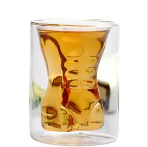 Tazza da tè in vetro a doppia parete in cristallo borosilicato resistente alle alte Temperature senza piombo in vendita calda