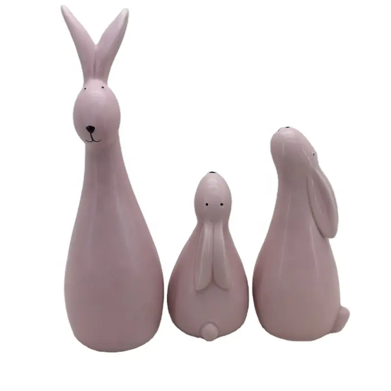 nordic ceramic ornaments home decorations DIY set of 3 rabbit family statue