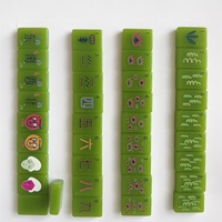 Jeu de Mahjong Jelly Green Art, tuiles de Mahjong en acrylique translucide, jeu de Mahjong visages amusants, décoration tendance pour la maison, vente en gros