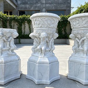 Macetero de mármol con figura de dama arrodillada, escultura europea de mujer, urna de piedra para decoración de jardín, patio o villa, 36-5 Timeless - Product Image 5