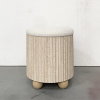 Pouf de rangement multifonctionnel aspect travertin moderne, ottoman pour salon, chambre, entrée, hôtel, durable, gain de place, grande capacité