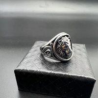 Bague Lion MECYLIFE, Bague Vintage Lion, Bijou Statement, Bague en Acier Inoxydable pour Hommes