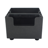 Boîte à café robuste en acier inoxydable noir mat, bac à déchets pour expresso, poubelle carrée pour poudre de café