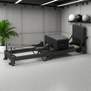 <span class=keywords><strong>Reformer</strong></span> Pilates ONEMAX Hitam Putih Maple, Logo Dapat Disesuaikan, Dilengkapi Kaki <span class=keywords><strong>Aluminium</strong></span> - Product Image 1