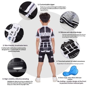 Conjunto de Ropa Deportiva de Verano para Niños, <span class=keywords><strong>Jersey</strong></span> de Ciclismo de Manga Corta, Traje de Patinaje sobre Ruedas, Delgado, de Secado Rápido, para Niños y Niñas - Product Image 2