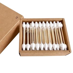 Coton-tiges biodégradables jetables en forme de <span class=keywords><strong>gourde</strong></span>, grand format, pour le nettoyage du visage des nourrissons et des enfants, paquet de 50 - Product Image 3