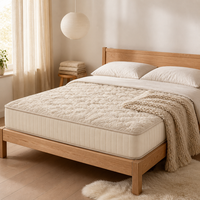 Matelas à ressorts ensachés en laine naturelle régulateur de température, taille Queen et King, luxe, hypoallergénique, respirant, enroulable, vente en gros