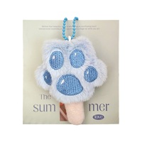 Porte-clés en forme de patte de chat kawaii, sucette glacée, peluche créative, porte-clés, pendentif pour sac, décoration suspendue pour sac à dos, cadeaux adorables
