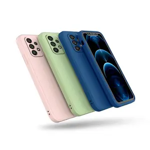 For Samsung Galaxy S24 Plus Ultra Cover A25 A24 A34 A54 A14 A04 A05 A05S Soft TPU Liquid Silicone Phone Case with microfiber