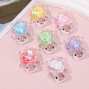Jouet miniature transparent en forme de tortue, ornement paysager 3D, décoration en résine plastique, dessin animé, été 2024, origine Yiwu - Product Image 1