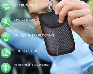 Bolsas Faraday para Teléfonos y Llaves de Coche, Funda de Bloqueo de Señal con Superficie de Fibra de Carbono, <span class=keywords><strong>Bloqueador</strong></span> de Llaves de Coche/WiFi/RFID/GPS - Product Image 5