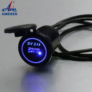 ABILKEEN <span class=keywords><strong>pas</strong></span> <span class=keywords><strong>cher</strong></span> prix DS003B prise de charge USB à port unique 2.1A chargeur de voiture USB avec anneau LED - Product Image 6