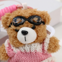 Gantungan Kunci Boneka Beruang Kartun Kreatif Liontin Beruang Kecil untuk Pesta Gantungan Kunci Boneka Beruang Teddy