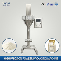 Machine de remplissage semi-automatique haute précision pour l'emballage de produits chimiques et de boissons (verre/pochettes/sacs) avec dépoussiéreur
