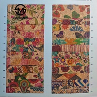 Tissu en cuir PU souple imprimé grain de bois style ethnique, en liège naturel Boximi vintage, pour bagages et portefeuilles