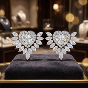 Heart Cut Diamond <b>Stud</b> Earrings Women Romantic Wedding Jewelry Fine Earrings - Product Image 2