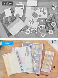 Bolsa de Malla Multiusos A3 A4 A5 A6 con Cierre, Organizador de Documentos Impermeable, Carpetas Transparentes para Documentos, Bolsa de Archivo de Plástico - Product Image 3