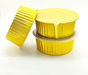 RE3G Boîte à lunch ronde de luxe légère et écologique en aluminium 870ml Boîte à salade à emporter en or Boîtes à pain en aluminium pour gâteau - Product Image 2