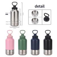 Bouteille d'eau pour chien en acier inoxydable 304, bols amovibles, qualité alimentaire, portable, grande capacité 1L/32oz, pour voyages en plein air